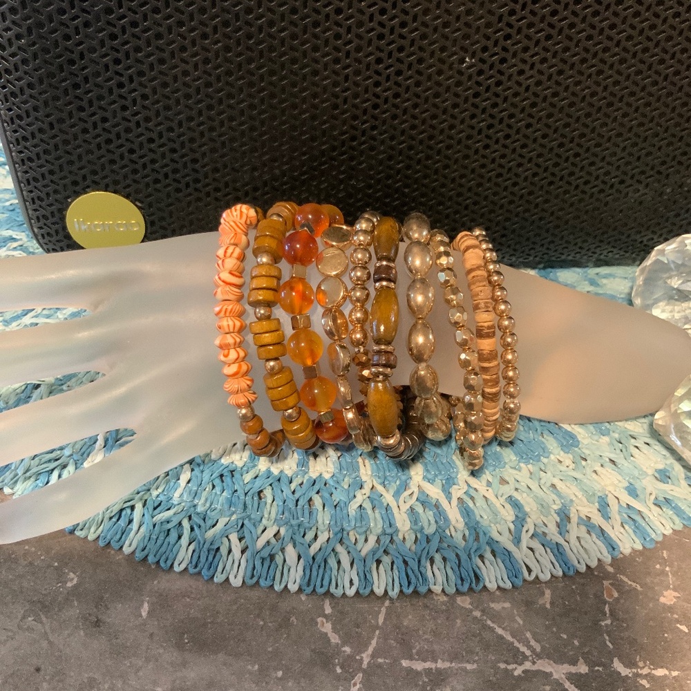 Beaded brown bracelets